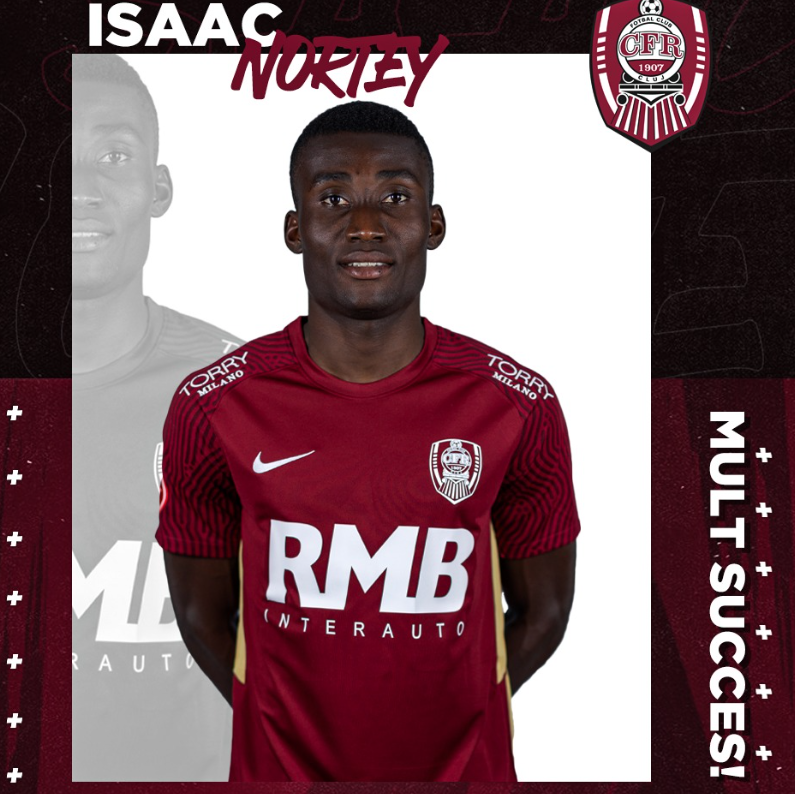 O nouă schimbare la CFR Cluj. Echipa din Gruia se desparte de  Isaac Nortey/Foto:  Fotbal Club CFR 1907 CLUJ Facebook.com