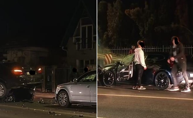 Trei accidente (dintre care două sunt prezentate în poză) s-au produs în același timp și pe aceeași stradă în Florești / Foto: Info Trafic jud. Cluj