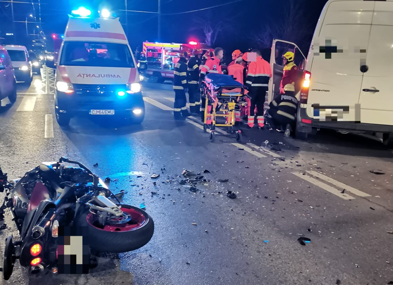 Accident rutier pe strada Traian Vuia din Cluj-Napoca/Foto: ISU Cluj