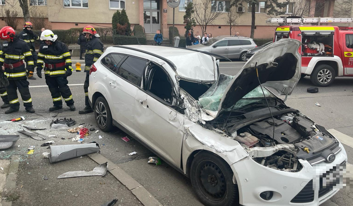 Accident rutier grav pe strada Câmpului/Foto: ISU Cluj