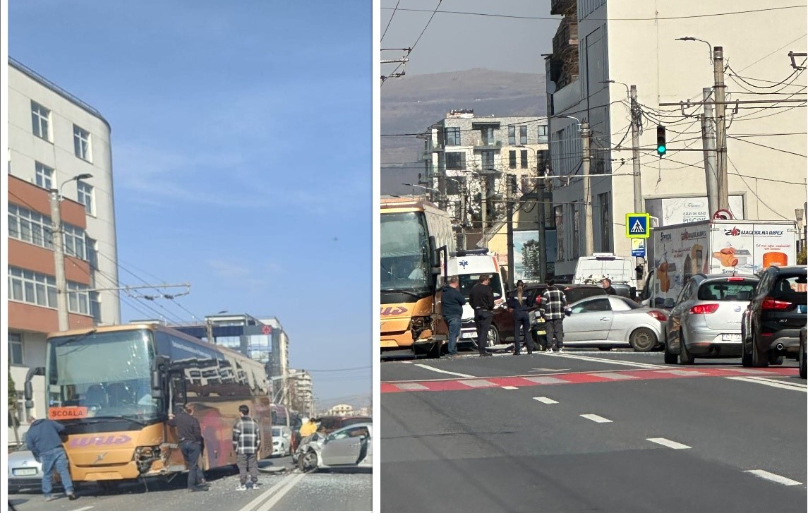 Accident pe strada Teodor Mihali/ Foto: Info Trafic Cluj-Napoca - Facebook