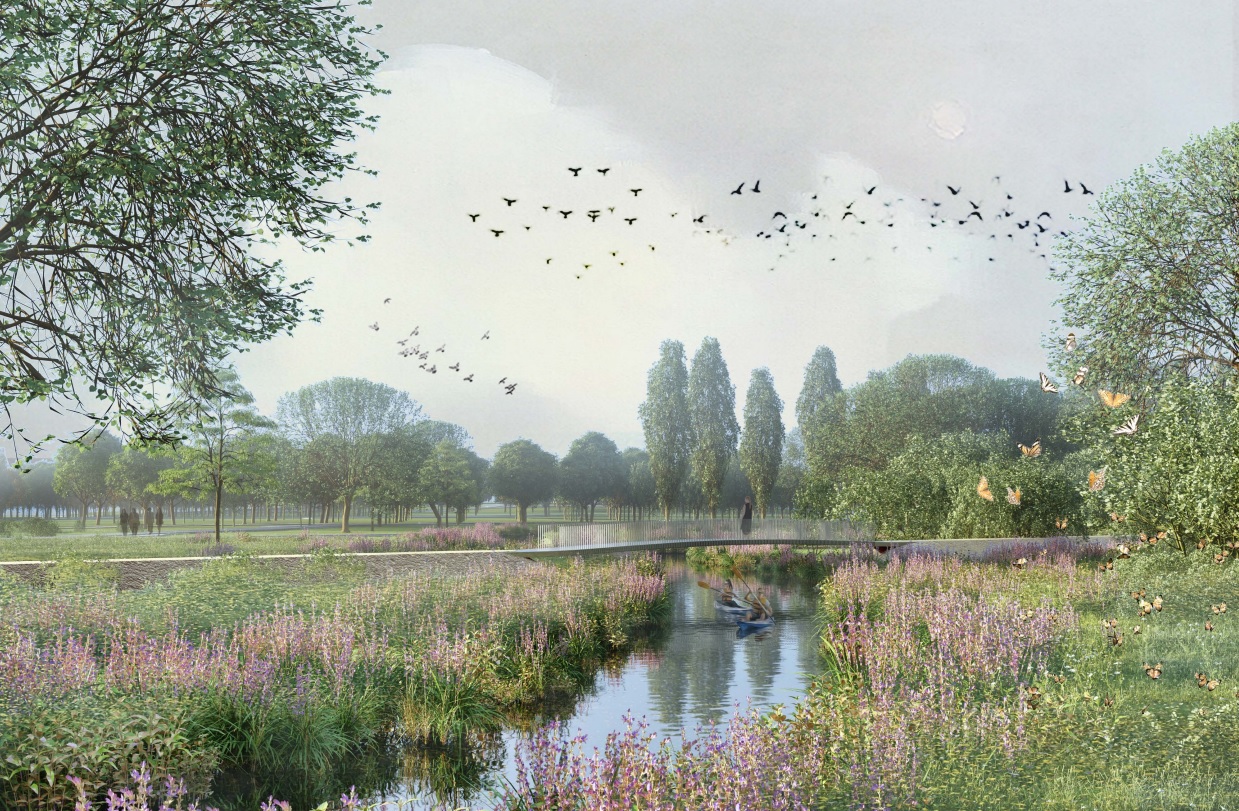 Primăria Cluj-Napoca va primi bani de la bugetul de stat pentru amenajarea Parcului Est. FOTO: Randare proiect