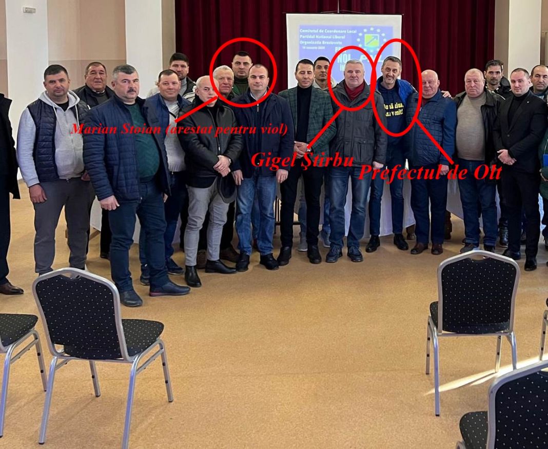 Prefectul şi preşedintele PNL Olt au fost fotografiați alături de Marian Stoian