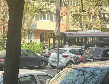 Accident cu cinci mașini în Cluj-Napoca. Sursă foto: INFO TRAFIC jud. CLUJ