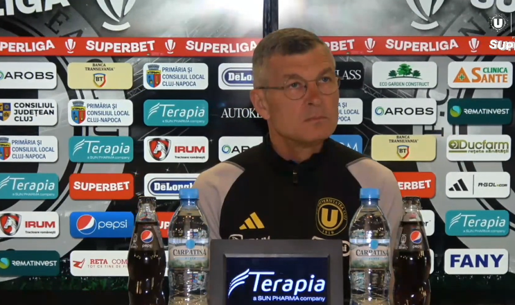 Probleme în lot pentru „U” Cluj înaintea meciului cu Petrolul Ploiești. Sursă foto: captura ecran/Youtube/Universitatea Cluj