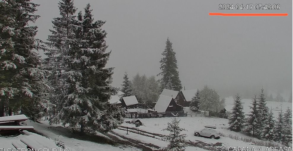 Iarna s-a întors/ Foto: Vlădeasa webcam