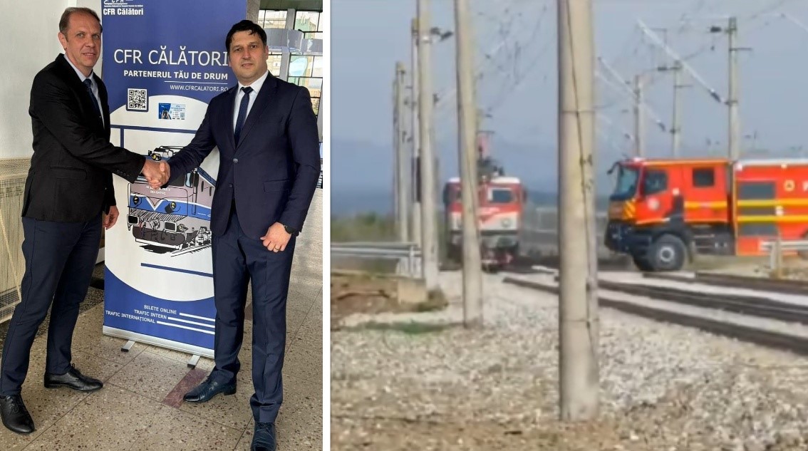 Sorin Ioan Stan este mecanicul de tren care a evitat accidentul cu mașina pompierilor din Cluj/ Foto 1: CFR Calatori Brasov - Facebook/ Foto 2:  Neamt 24 - Facebook