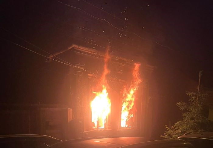 Incendiu pe strada Oașului din Cluj-Napoca/ Foto: ISU Cluj