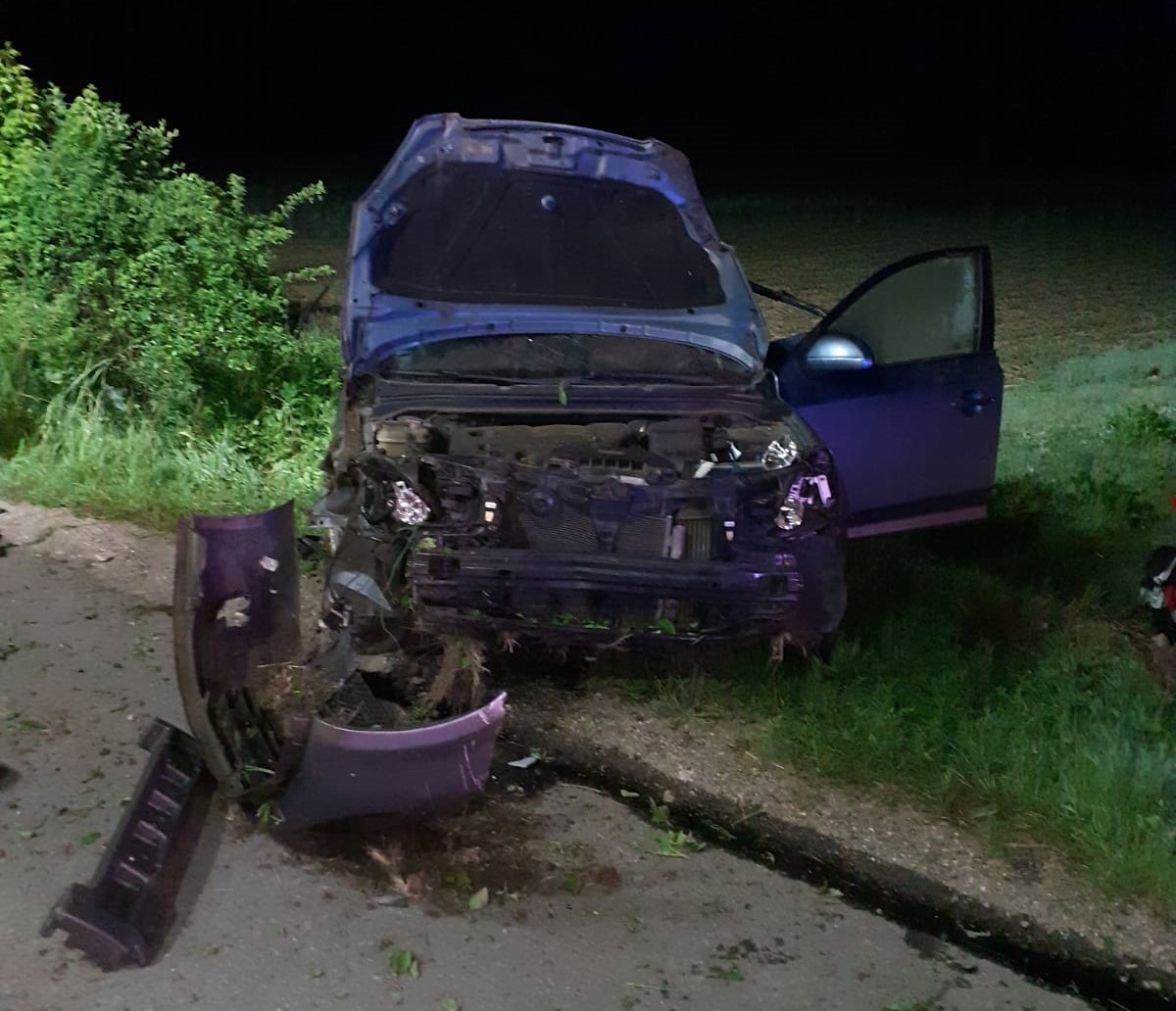 Accident între localitățile Sântioana și Fizeșu Gherlii/Foto: ISU Cluj
