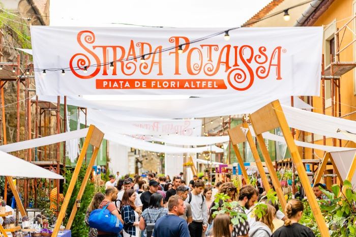 Strada Potaissa din Cluj-Napoca se umple din nou de culoare și miresme între 21 și 24 iunie 2024. Primul street delivery din țară costumat într-o piață de flori atipică revine cu aceeași atmosferă fermecătoare