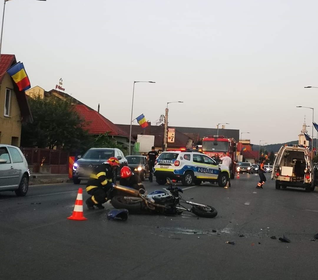Motociclist rănit într-un accident în Florești | Foto: Efraim Kovacs – Grupul de Facebook INFO TRAFIC jud. CLUJ