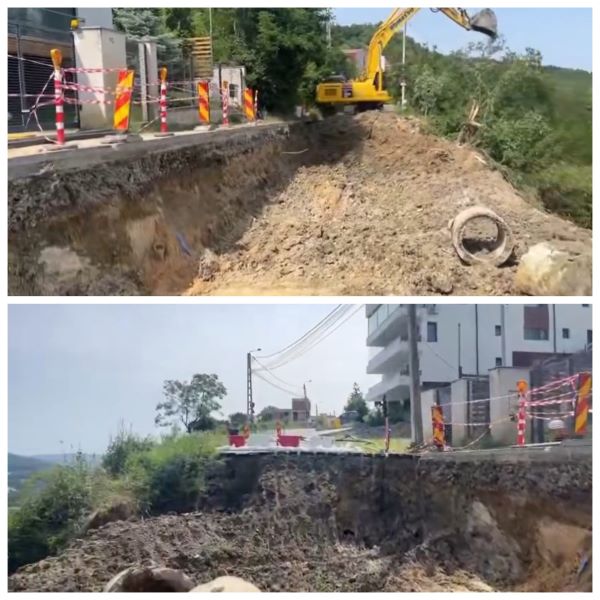 Se lucrează la consolidarea străzii Uliului. Emil Boc: „Situaţia este sub control. Termenul de finalizare este de trei luni” | Foto: Emil Boc - Facebook