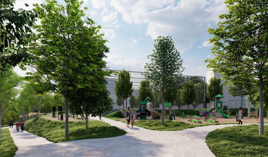 Parking cu sute de locuri de parcare și spațiu verde pe o suprafață de 2 hectare