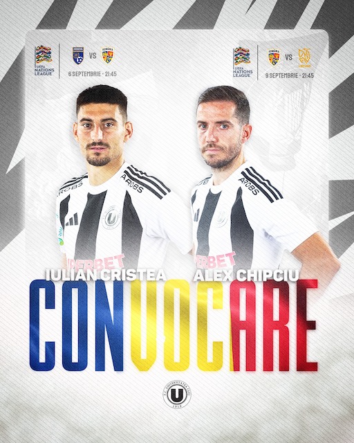 Alex Chipciu și Iulian Cristea de la FC Universitatea Cluj