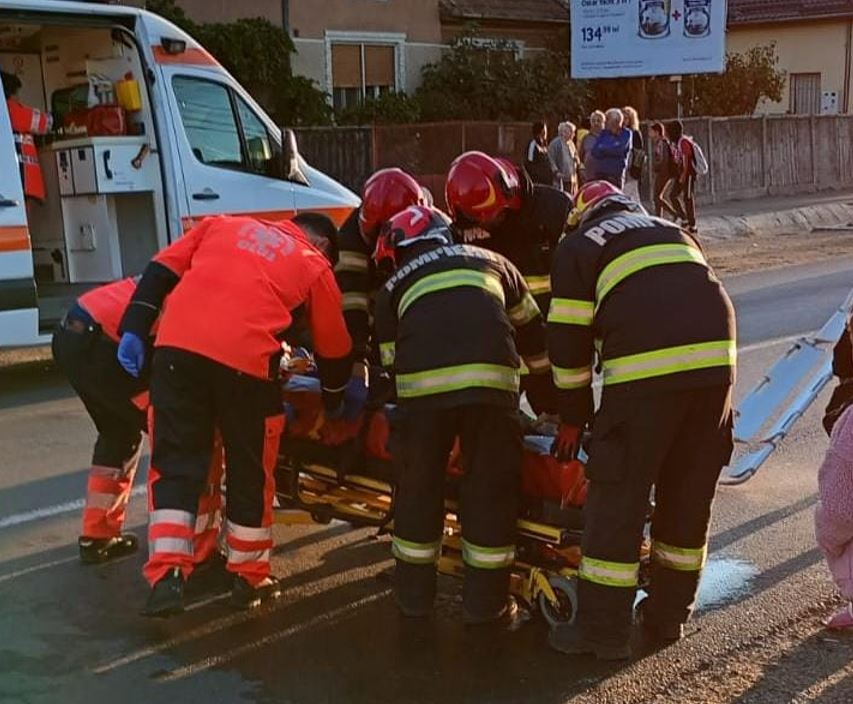 Accident rutier în Turda. Un bărbat cu multiple traumatisme