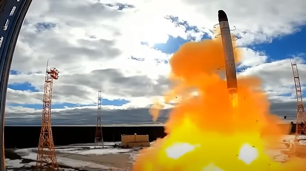 În imagine: lansarea rachetei balistice Sarmat (Satan-2) în aprilie 2022|sursa: Roscosmos Media