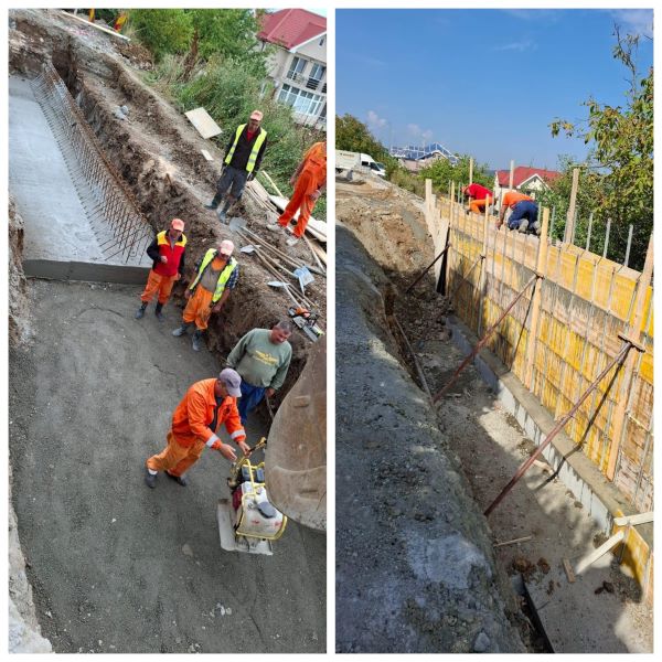 Lucrări pe străzile Vântului şi Vânătorului. Au fost finalizaţi peste 470 de metri liniari de ziduri de sprijin. | Foto: Dan Ştefan Tarcea - Facebook