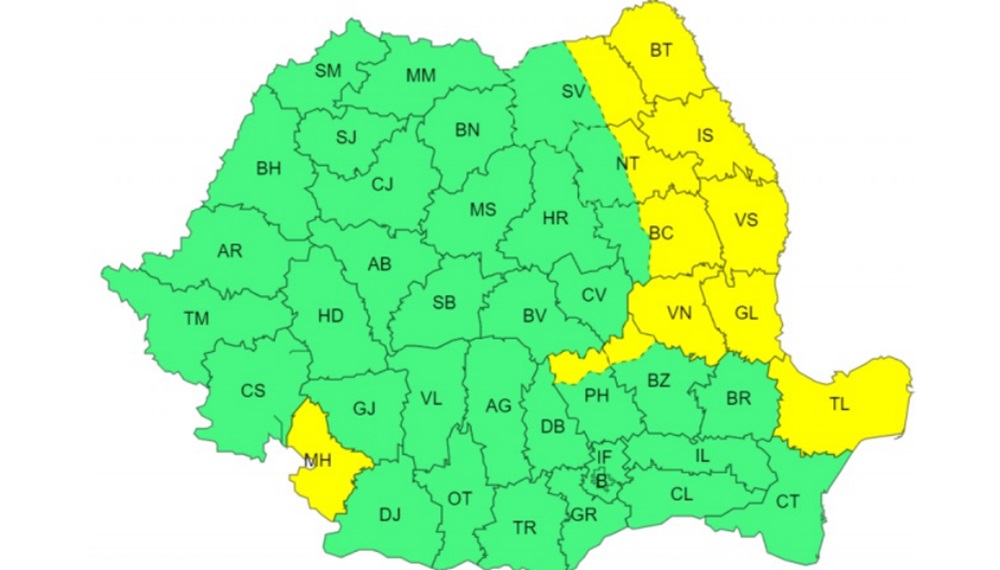 România este împărțită astăzi în două zone meteo contrastante: București se bucură de temperaturi de primăvară cu 16 grade Celsius