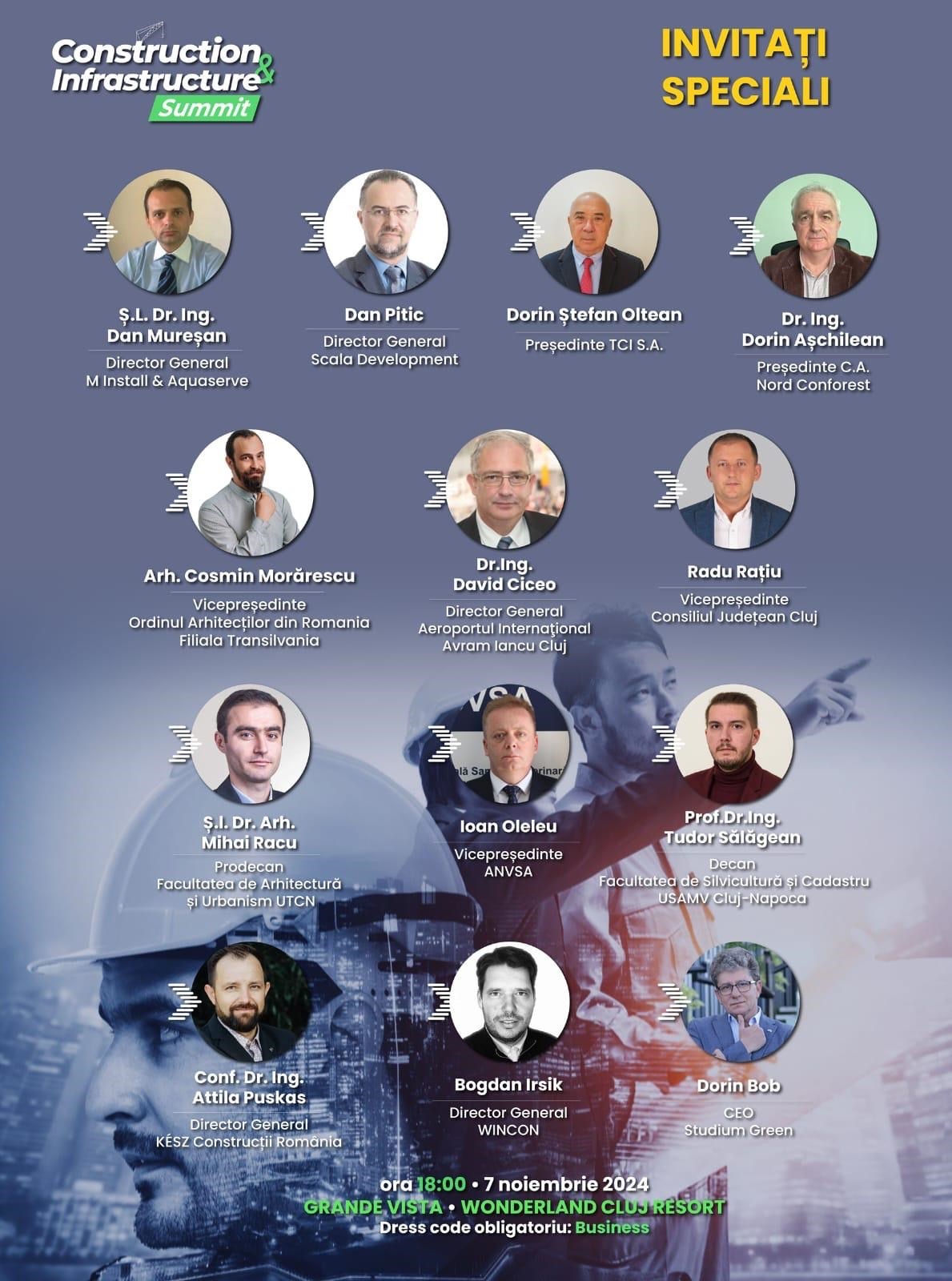 Invitații speciali ai Construction & Infrastructure Summit Cluj