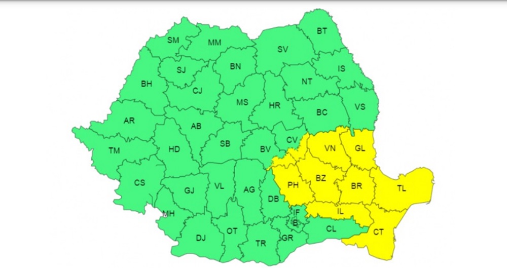 ANM a emis cod galben de viscol și ninsori pentru zonele montane din cinci județe