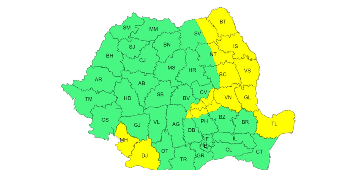 Vremea severă lovește România în următoarele două zile