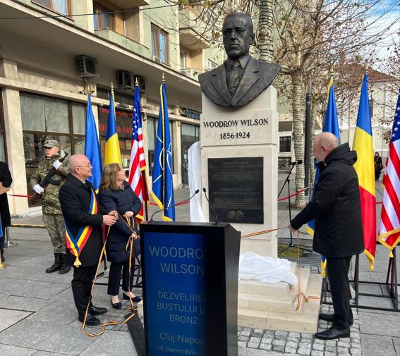 Bustul de bronz al lui Woodrow Wilson