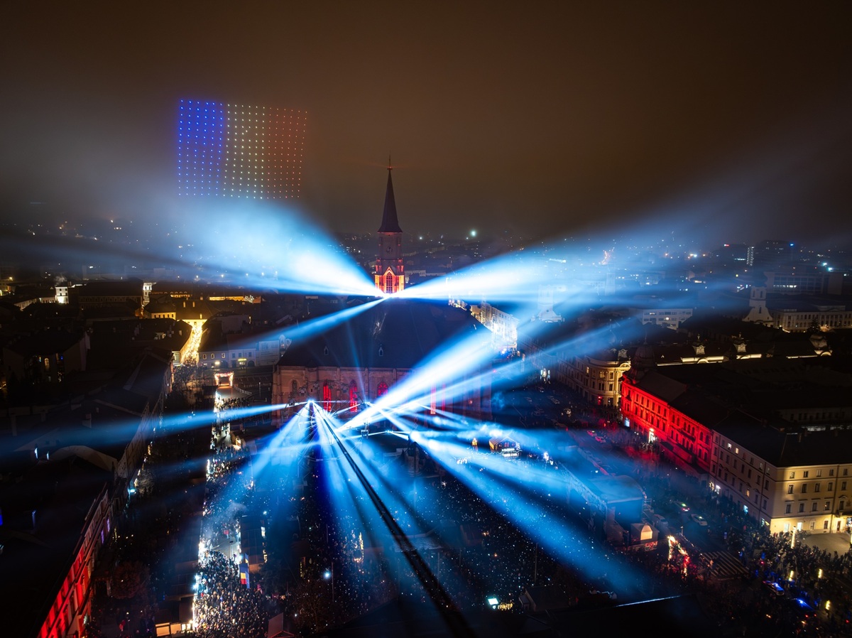 Cluj-Napoca a avut două revelione: drone în centru