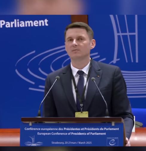 Mircea Abrudean face un apel pentru consolidarea cooperării europene. În imagine: președintele interimar al Senatului