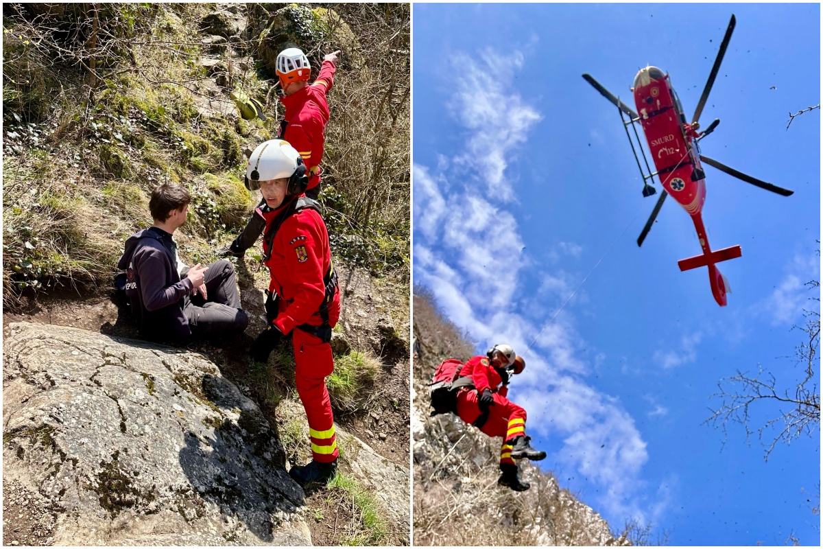 Intervenție de urgență a elicopterului SMURD în Defileul Cheile Turenilor| Foto: Consiliul Județean Cluj