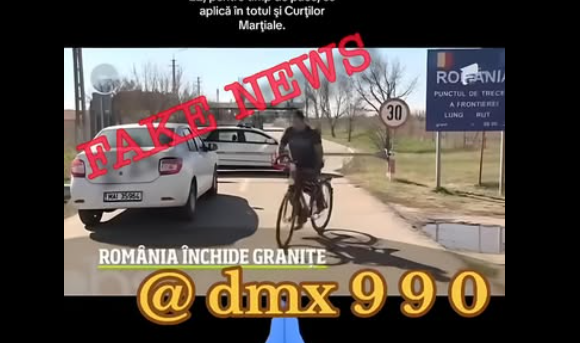 MAI dezminte o nouă dezinformare răspândită pe rețelele sociale privind închiderea graniţelor României| Foto: MAI - Facebook