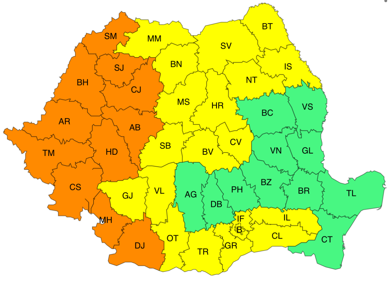 ANM a emis cod portocaliu și galben de caniculă pentru weekend
