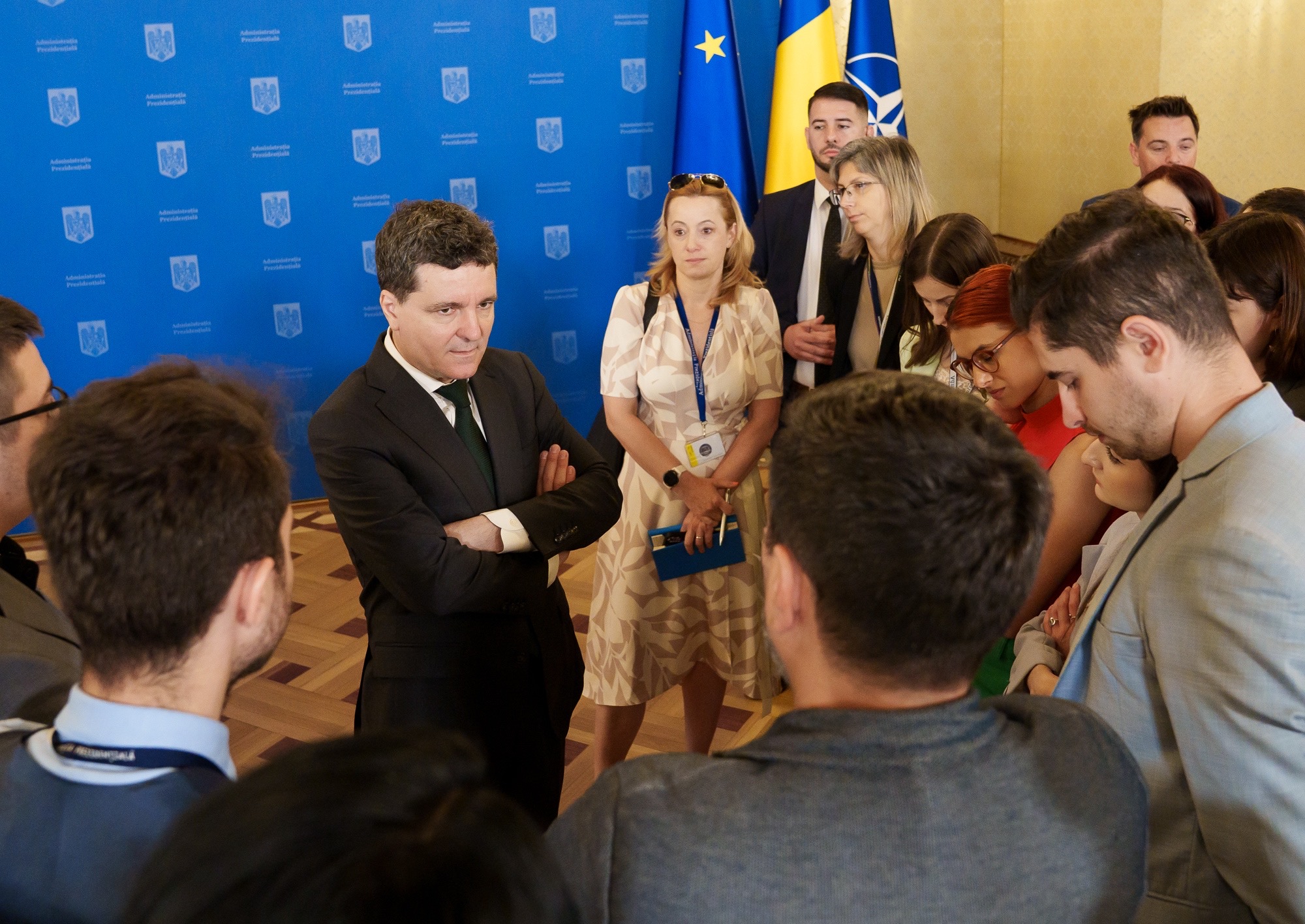 Președintele Nicușor Dan a  declarat că până în acest moment nu s-a adus în discuție numele viitorului premier. Foto: presidency.ro