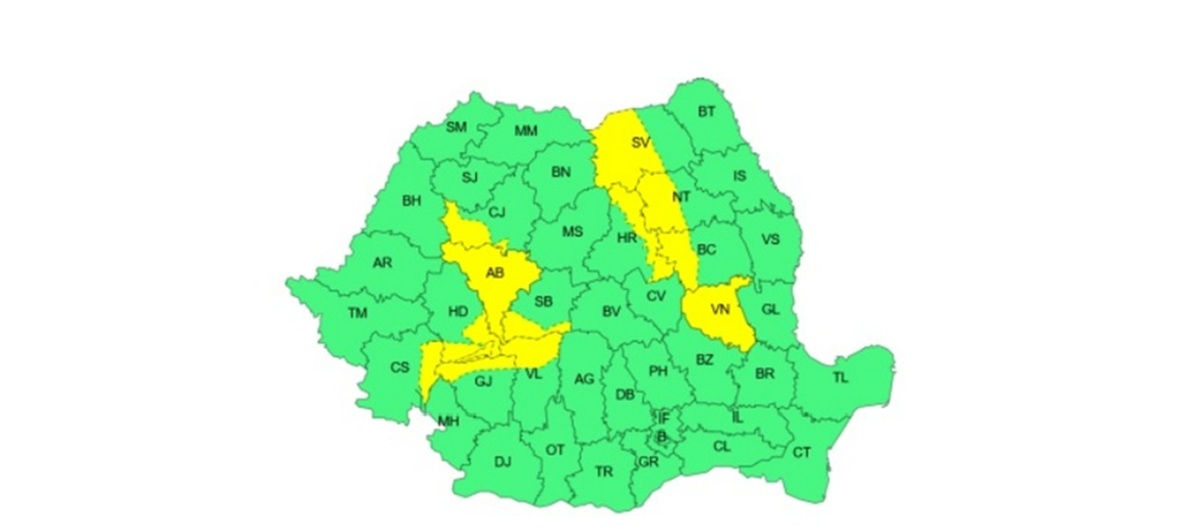 Meteorologii au emis Cod galben de caniculă de 36 de grade în sud și furtuni cu grindinăîn Transilvania și Moldova. Foto: captură ANM