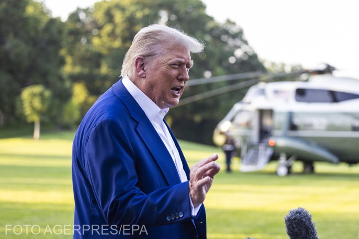 Trump a refuzat să confirme respectarea Articolului 5 NATO înaintea summitului de la Haga. Foto: Președintele american Donald Trump vorbește cu presa în timp ce părăsește Casa Albă pentru summitul liderilor NATO
