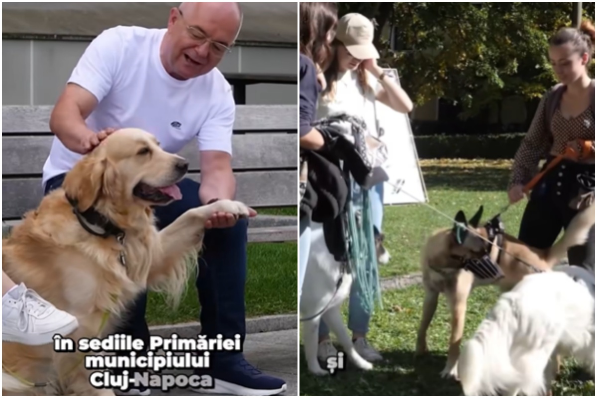 Clujenii își vor putea aduce în viitor animalele de companie în sediile Primăriei și ale instituțiilor subordonate | Foto: Emil Boc - Facebook