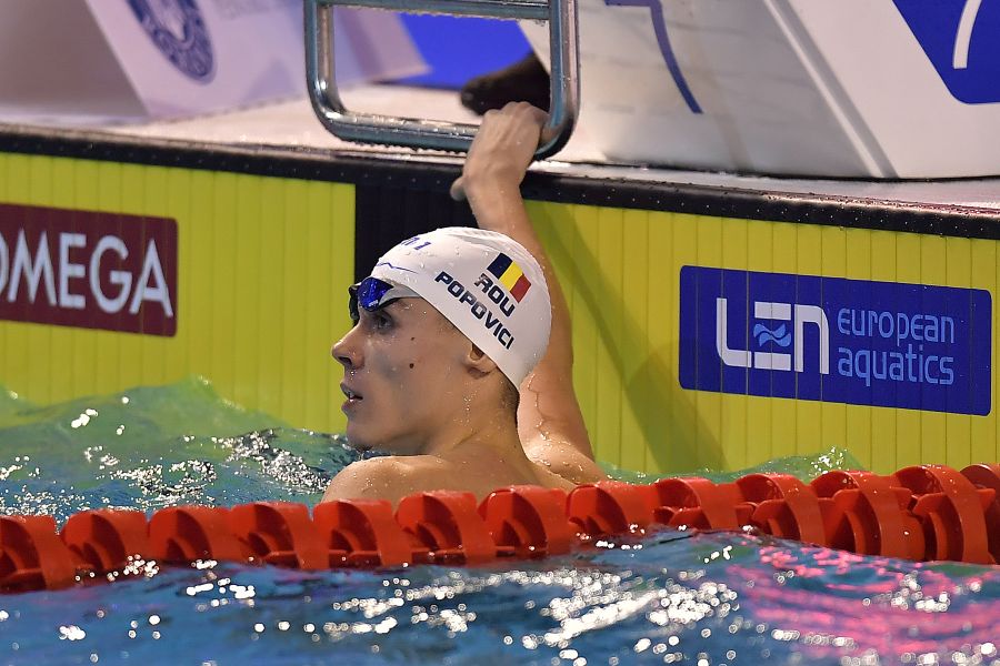David Popovici s-a calificat pe în finala probei de 100 m liber la Campionatele Mondiale de natație de la Singapore | Foto: GRIGORE POPESCU / AGERPRES FOTO