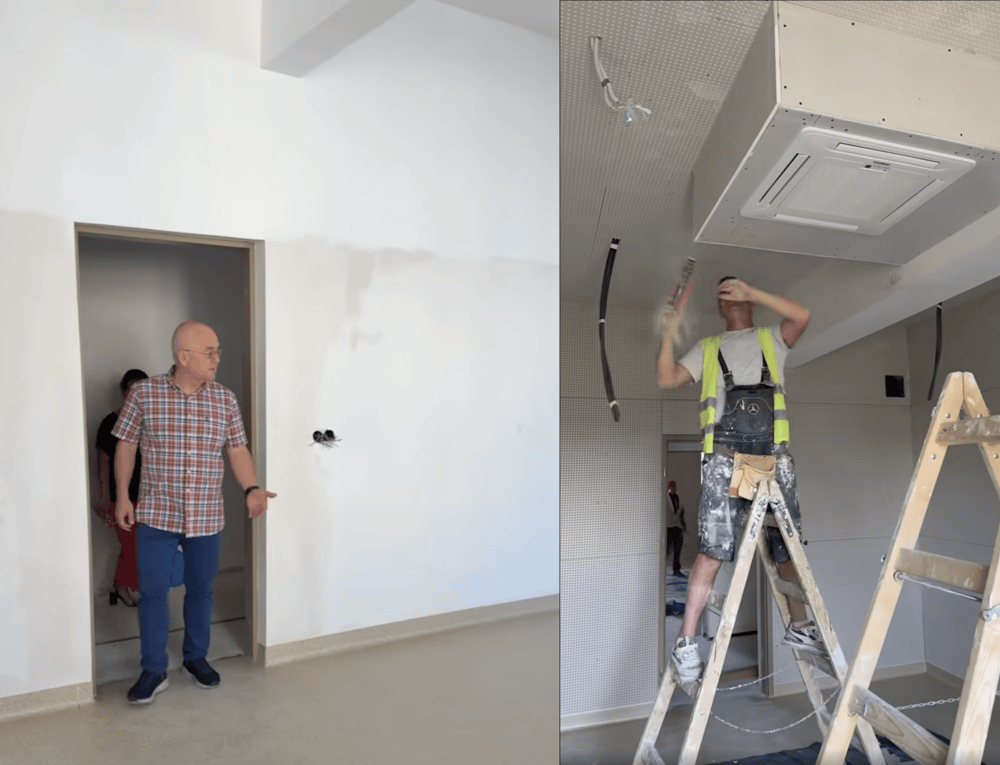 Primarul Emil Boc este îngrijorat de stadiul lucrărilor de reabilitare de la Colegiul de Muzică „Sigismund Toduță” din Cluj-Napoca | Foto: Captură video Facebook