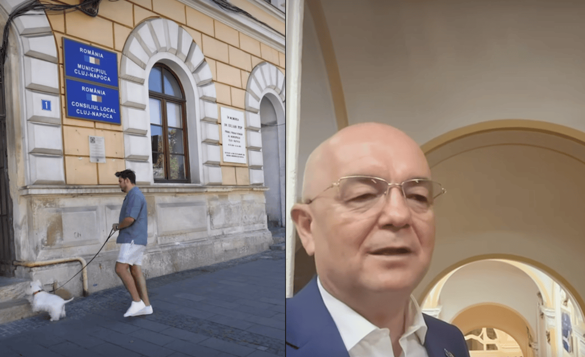 Accesul cu animale va fi permis în Primăria Cluj-Napoca | Foto: Captură video Facebook