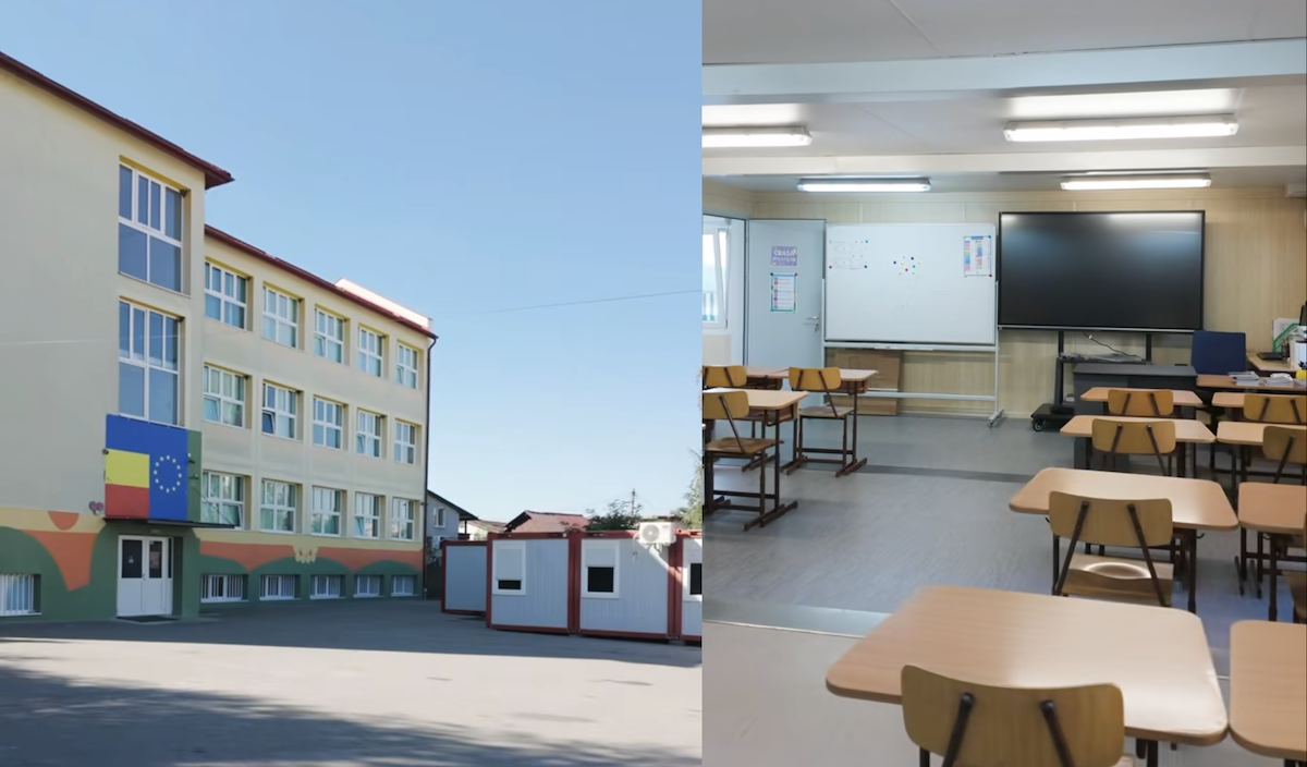 Aproape 140 de elevi de la Școala Gimnazială „Ștefan Pascu” din Apahida vor învăța într-o structură modulară modernă | Foto: Captură video Facebook