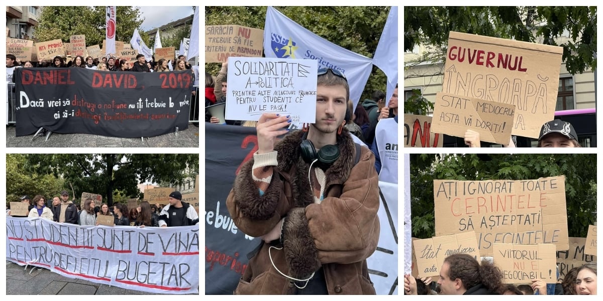 500 de studenți au protestat luni