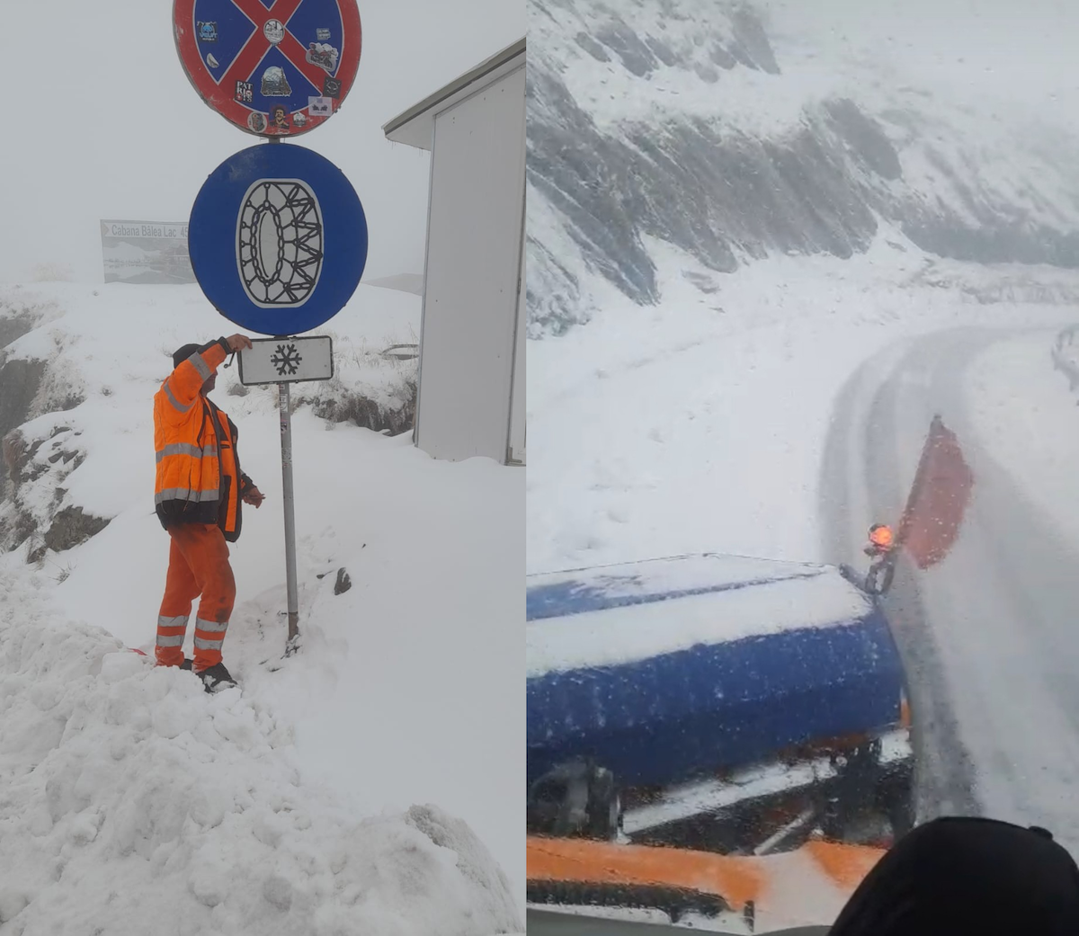 Tranfăgărășanul nu este închis însă circulația se desfășoară în condiții de iarnă | Foto: Facebook