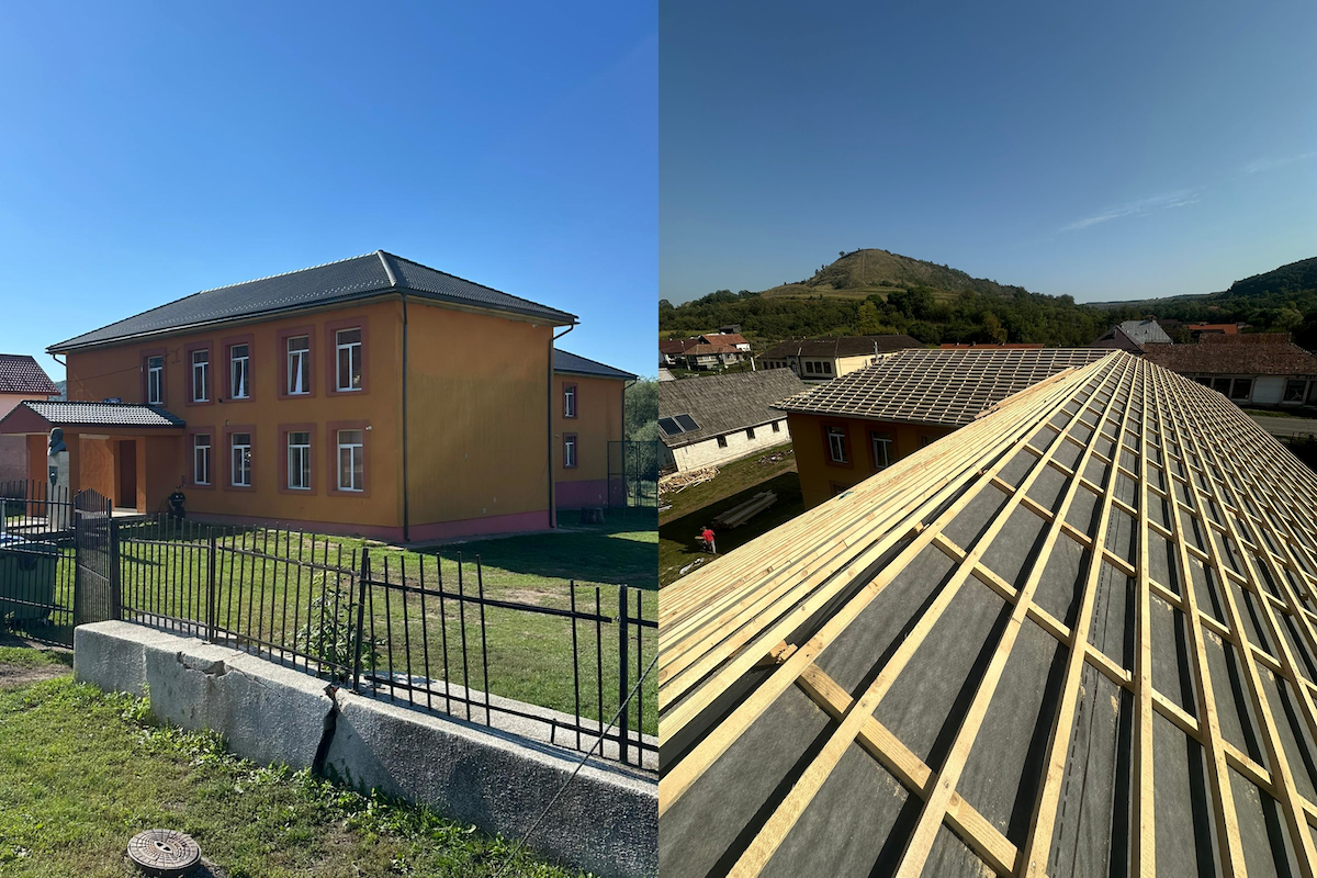 Acoperișul școlii din Vultureni a fost reparat cu 250.000 de lei