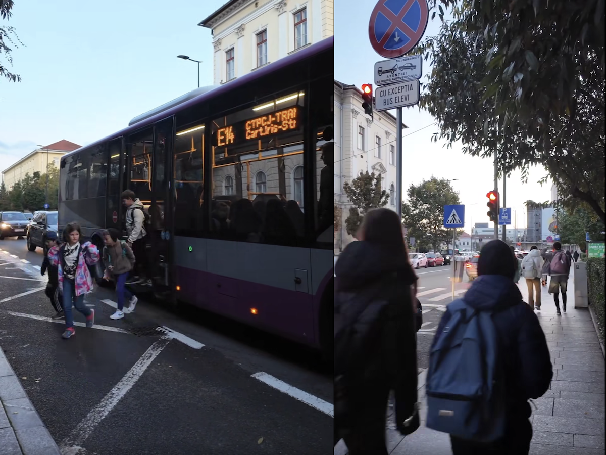 Adiministrația locală din Cluj-Napoca a propus încă un set de măsuri pentru siguranța copiilor în zona școlilor din oraș | Foto: Captură video