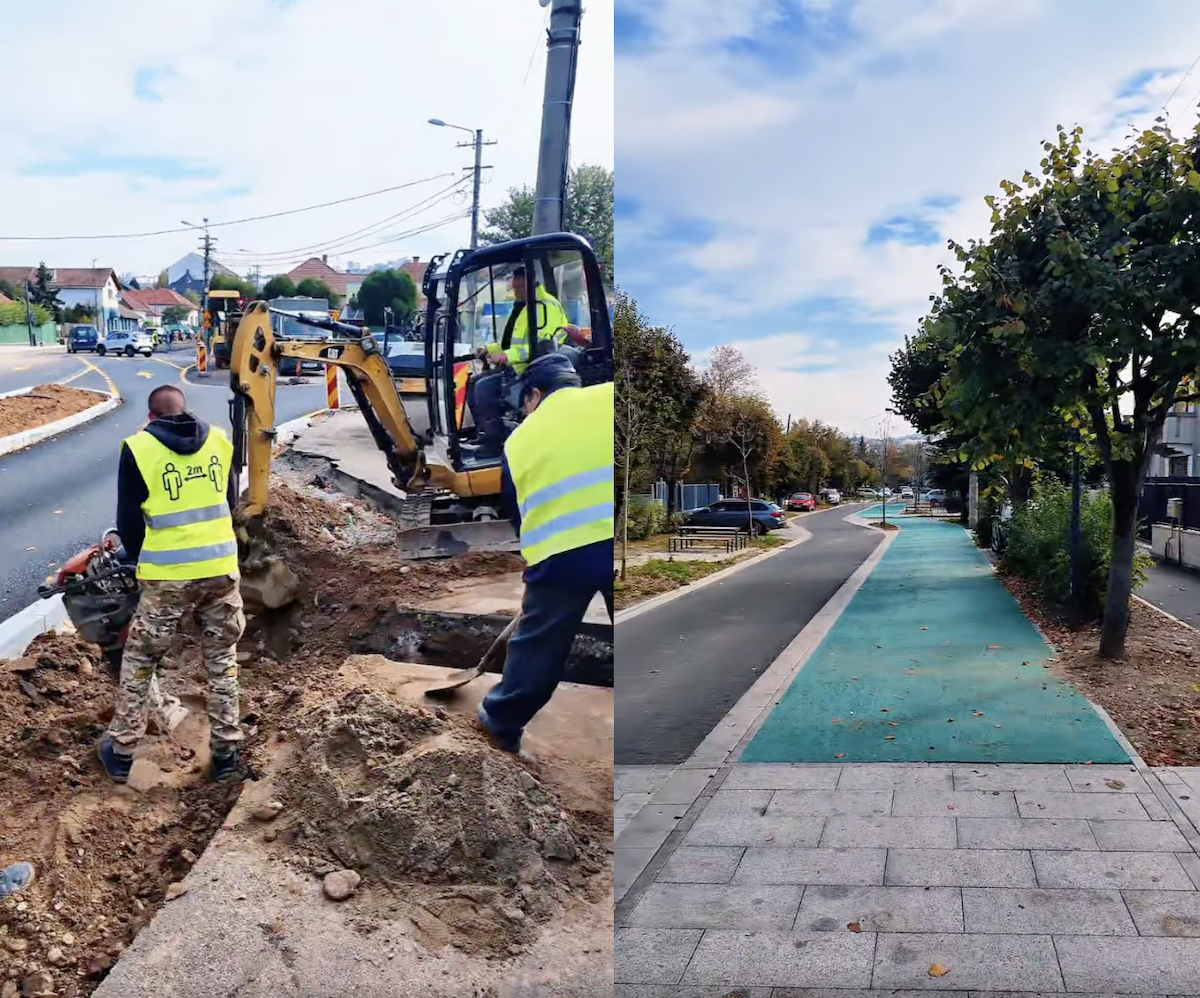 Lucrările de modernizare din zona Pieței 14 Iulie sunt aproape finalizate | Foto: Captură video Facebook