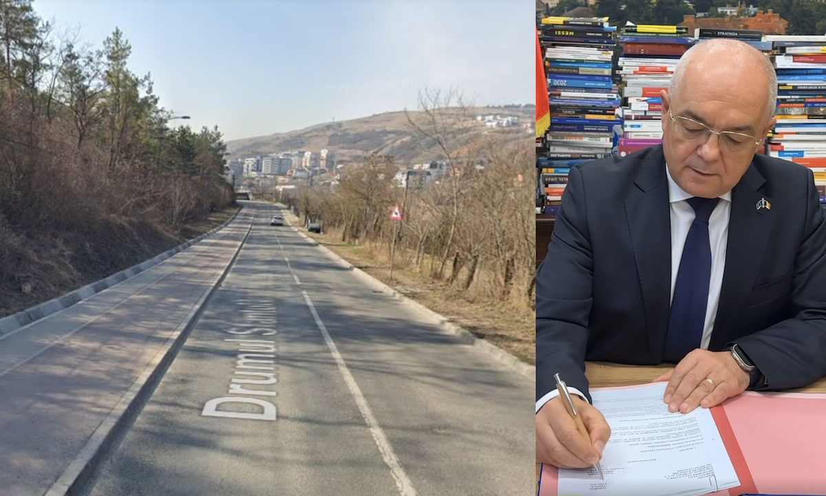 Primarul Emil Boc a semnat raportul procedurii pentru adjudecarea licitației pentru modernizarea drumului Sfântul Ioan | Foto: Google Maps / Captură video Facebook