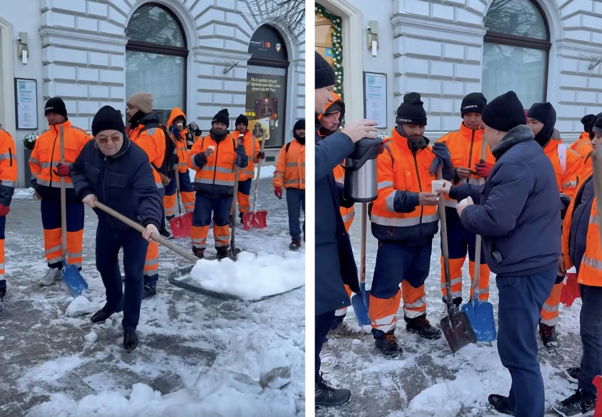 Nepalezii au deszăpezit prin Cluj-Napoca