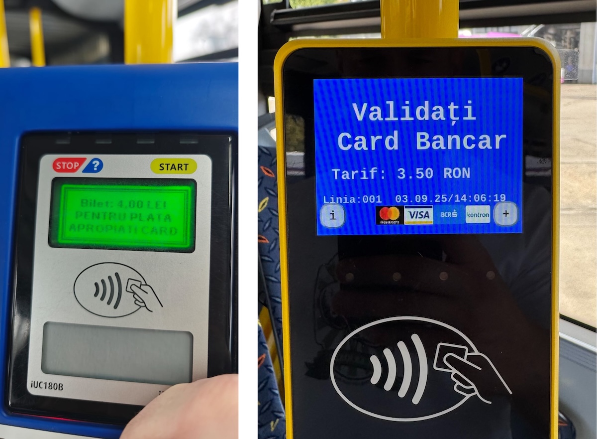 O eroare tehnică i-a costat banii pe călători | Foto: Reddit - r/cluj - Complete_Inflation39 (stânga) / CTP Cluj (dreapta)