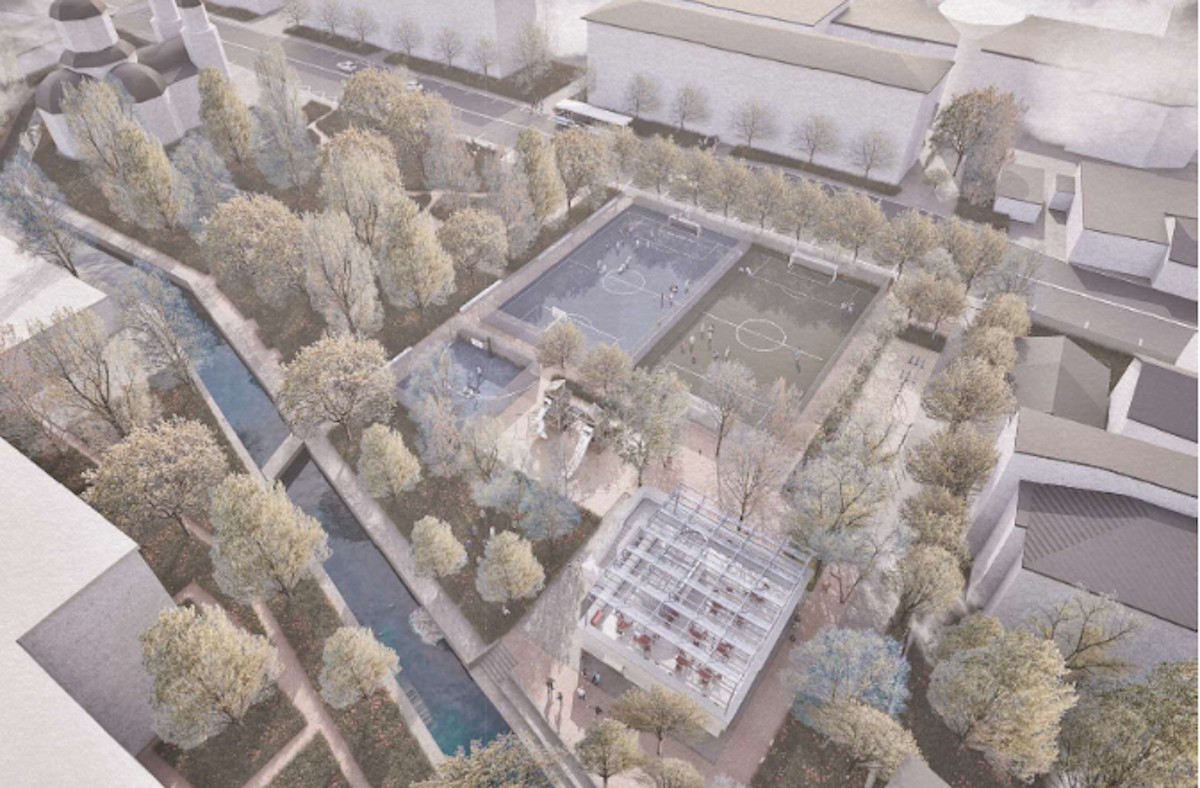 Randarea uneia dintre variantele propuse la vot pentru reabilitarea Bazei Sportive Farmec | Foto: clujnapoca2030.ro