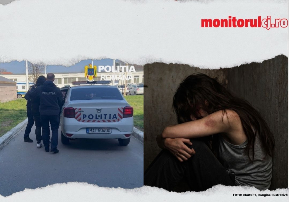 Suspect escortat de polițiști