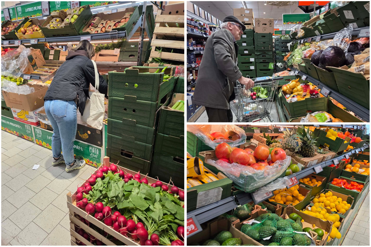 Produse tradiționale pentru masa de Paște expuse pe rafturi